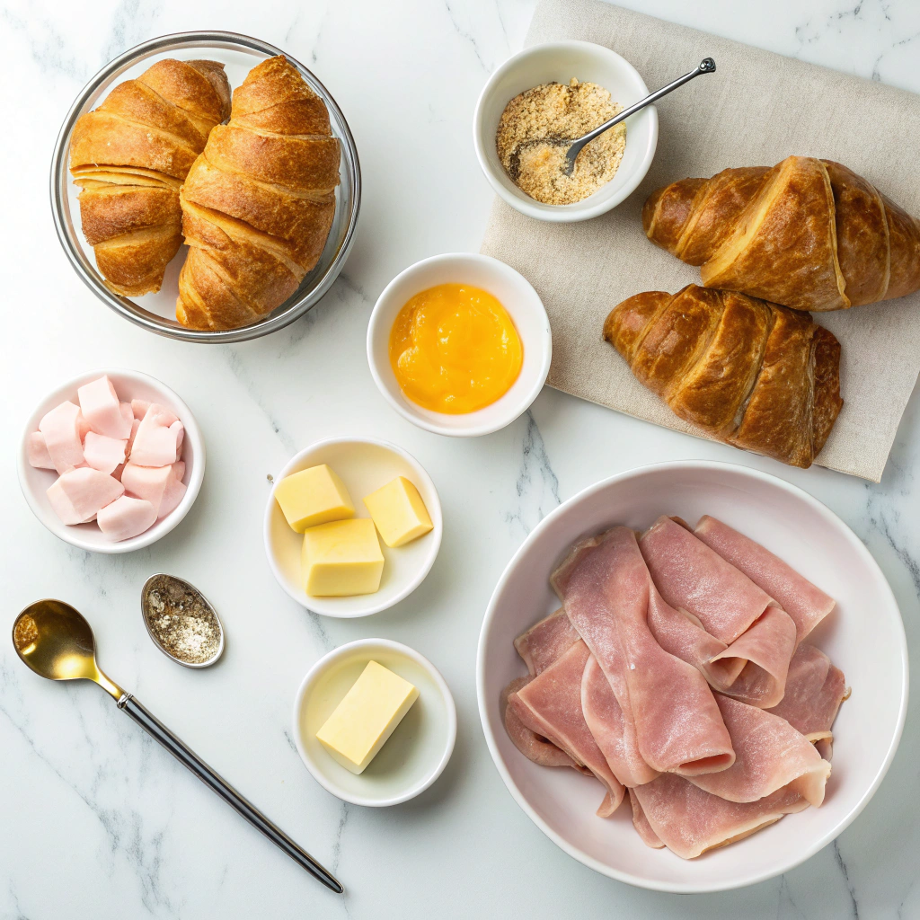 baked-ham-cheese-croissants